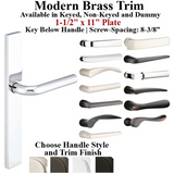 MULTIPOINT TRIM, 1-1/2 X 11 INCH, AMERICAN CYLINDER MODERN BRASS HANDLESET, CHOOSE OPTIONS 921621000