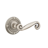 Emtek 8207 DESIGNER BRASS - LEVERSETS With Ribbon & Reed Rosette Privacy Set