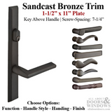 MULTIPOINT TRIM, 1-1/2 X 11 INCH, AMERICAN CYLINDER SANDCAST BRONZE HANDLESET, CHOOSE OPTIONS 921451000