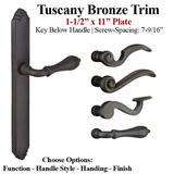 MULTIPOINT TRIM, 1-1/2 X 11 INCH, AMERICAN CYLINDER TUSCANY BRONZE HANDLESET - 921161000