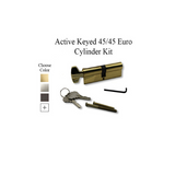 ACTIVE KEYED 45 / 45 EURO CYLINDER KIT FOR 2-3/4" THICK DOOR