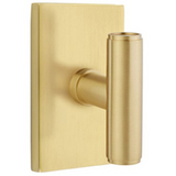 Emtek 5052 STUDIO BRASS - KNOBSETS With Modern Rectangular Rosette Dummy, Pair