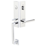 Emtek 4818 Davos Single Cylinder Entrance Handleset - Brass Tubular
