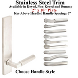 MULTIPOINT TRIM 2 X 10 IN, AMERICAN CYLINDER, 6 IN HANDLE SPACING, STAINLESS STEEL - 921712000