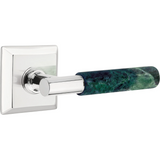 Emtek 8035 Select Brass Lever Handle With Stem And Quincy Rosette Dummy, Pair