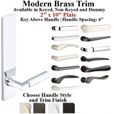 MULTIPOINT TRIM 2 X 10 INCH, AMERICAN CYLINDER, 6 INCH HANDLE SPACING, MODERN BRASS - 921702000