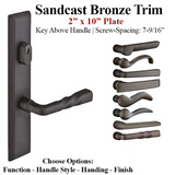 MULTIPOINT TRIM, 2 X 10 INCH, AMERICAN CYLINDER SANDCAST BRONZE HANDLESET - 921252000