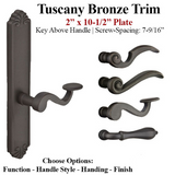 MULTIPOINT TRIM, 2 X 10-1/2 INCH, AMERICAN CYLINDER TUSCANY BRONZE HANDLESET - 921262000