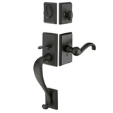 Emtek 452411 Rectangular Sectional Entrance Handleset - Sandcast Bronze Tubular - Double Cylinder