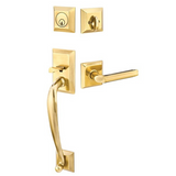 Emtek 4413 Franklin Single Cylinder Entrance Handleset - Brass Tubular