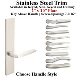 MULTIPOINT TRIM, 2 X 10 INCH, AMERICAN CYLINDER STAINLESS STEEL HANDLESET - 921232000