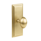 Emtek 8035 Wilshire 7" Non-Keyed Sideplate Lockset, Dummy (Pair) - Brass Tubular