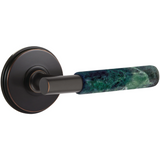 Emtek 8210 Select Brass Lever Handle With Stem And Watford Rosette Privacy Set