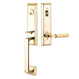 Emtek 4717 Transitional Heritage Monolithic Single Cylinder Entrance Handleset - Brass Tubular