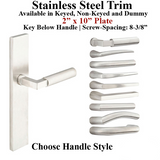 MULTIPOINT TRIM, 2 X 10 INCH, AMERICAN CYLINDER STAINLESS STEEL HANDLESET, CHOOSE OPTIONS 921632000