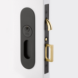 Emtek 2165 Narrow Oval Pocket Door Mortise Locks (2" x 7-1/4") - Privacy