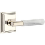 Emtek 8561  Select Brass Lever Handle With Stem And Wilshire Rosette Dummy, Pair