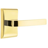 Emtek 5211 MODERN DESIGNER BRASS - LEVERSETS With Neos Rosette Privacy Set