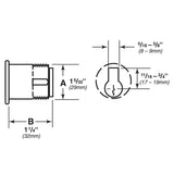 Schlage Commercial 0-001-E 1-1/4" Mortise Cylinder with Straight Cam, E Keyway