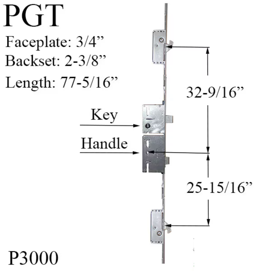 Amesbury Multi-Point Lock with Hooks P3000 60mm Backset