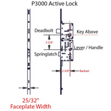 Amesbury Multi-Point Lock P3000 Active 5-Point Rhino Hook and Shootbolts 60mm Backset