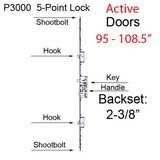 Amesbury Multi-Point Lock P3000 Active 5-Point Rhino Hook and Shootbolts 60mm Backset