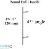 HOPPE Bar-Shaped Round 45 Degree Angle Pull Handle 47-1/4
