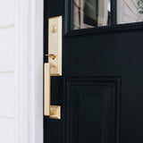 Emtek EMP4717 Transitional Heritage Monolithic Single Cylinder Entrance Handleset - Brass Tubular - EMPowered Upgrade