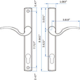 2026497-US15 200 Series handle set with Classic Wave lever for Rockwell Slimline Multipoint locking Brushed Nickel