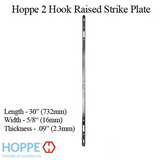HOPPE 2 POINT SLIDING DOOR LOCK STRIKE, 16MM FACE, 2.3MM THICK, 30