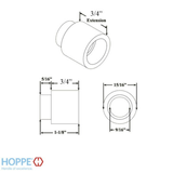 HOPPE HANDLE EXTENSION, ACTIVE / INACTIVE TRIM 3/4" (20MM) - RESISTA BRASS