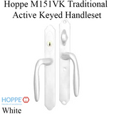 HOPPE HLS 9000 Sliding Door Handle Set Verona Lever Active Keyed White