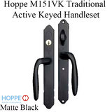 HOPPE HLS 9000 Sliding Door Handle Set Verona Lever Active Keyed Matte Black