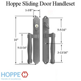 HOPPE HLS 9000 SLIDING DOOR HANDLE-SET, M574/2170N ACTIVE KEYED - OIL RUBBED BRASS