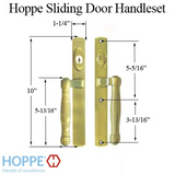 HOPPE HLS 9000 Sliding Door Handle Set Active Keyed, Resista Brass