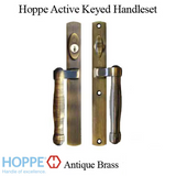 HOPPE HLS 9000 Sliding Door Handle Set Active Keyed Antique Brass