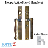 HOPPE HLS 9000 Sliding Door Handle Set Active Keyed, Brushed Chrome ,2082151