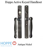 HOPPE HLS 9000 Sliding Door Handle Set Active Keyed, Antique Nickel