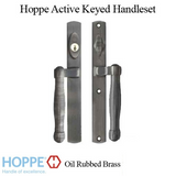 HOPPE HLS 9000 SLIDING DOOR HANDLE-SET, M574/2165N ACTIVE KEYED, Oil Rubbed Brass