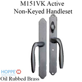 HOPPE HLS 9000 Sliding Door Handle Set with Verona Lever Active Non-Keyed Oil Rubbed Brass