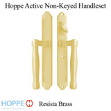 HOPPE HLS 9000 SLIDING DOOR HANDLE-SET, M574/2170N ACTIVE NON-KEYED - RESISTA BRASS