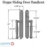 HOPPE HLS 9000 Sliding Door Handle Set Active Non-Keyed Outside Satin Nickel