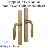 HOPPE HLS 9000 Sliding Door Handle Set with Verona Lever Active Non-Keyed Outside, Antique Brass