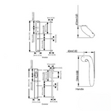 HOPPE HLS 9000 Sliding Door Handle Set with Verona Lever Fixed Dummy- Polished Chrome