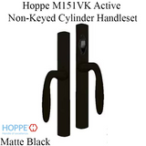 HOPPE HLS 9000 Sliding Door Handle Set with Verona Lever Active Non-Keyed Outside, Matte Black