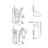 HOPPE HLS 9000 Sliding Door Handle Set with Verona Lever Active Non-Keyed, Satin Nickel
