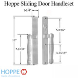 Hoppe HLS 9000 Sliding Door Handle-Set, M574/2165N Active Non-Keyed - Brushed Chrome