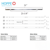 Hoppe Multipoint Lock - 35mm 2 Hooks, Multipoint Sliding Door Lock - 2082783
