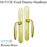 HOPPE HLS 9000 Sliding Door Handle Set with Verona Lever Fixed Dummy, Resista Brass