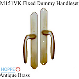 HOPPE HLS 9000 Sliding Door Handle Set with Verona Lever Fixed Dummy, Antique Brass